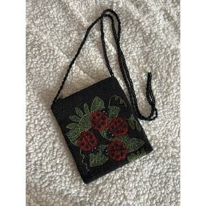 Ermo Beaded Ladybug Crossbody Bag